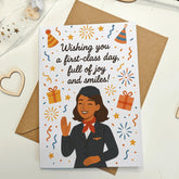 Flight Attendant Happy Birthday Card - Greeting Card